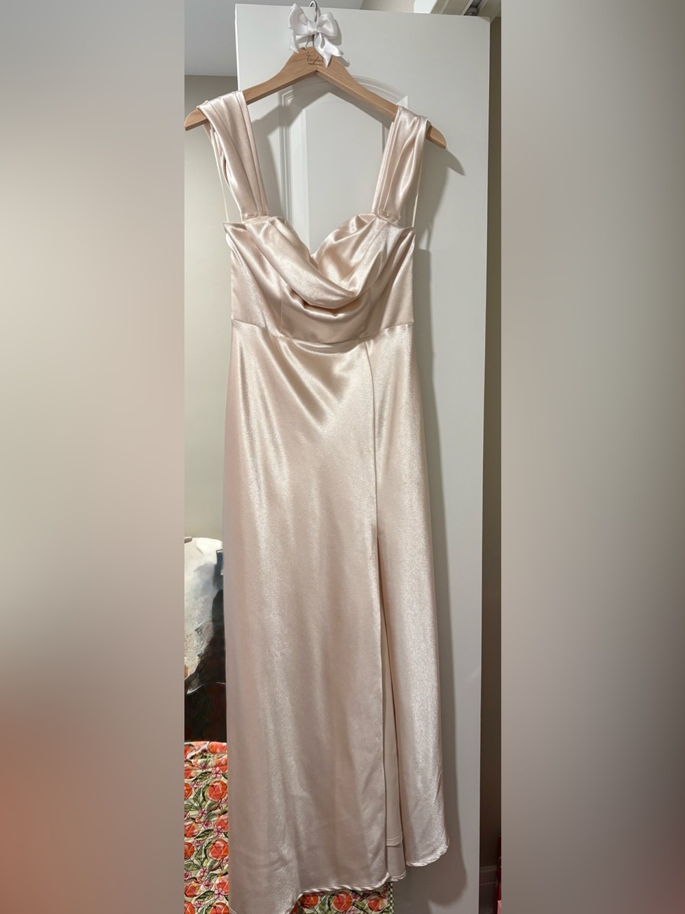 Birdy Grey Soft Champagne Satin Maxi Skirt
